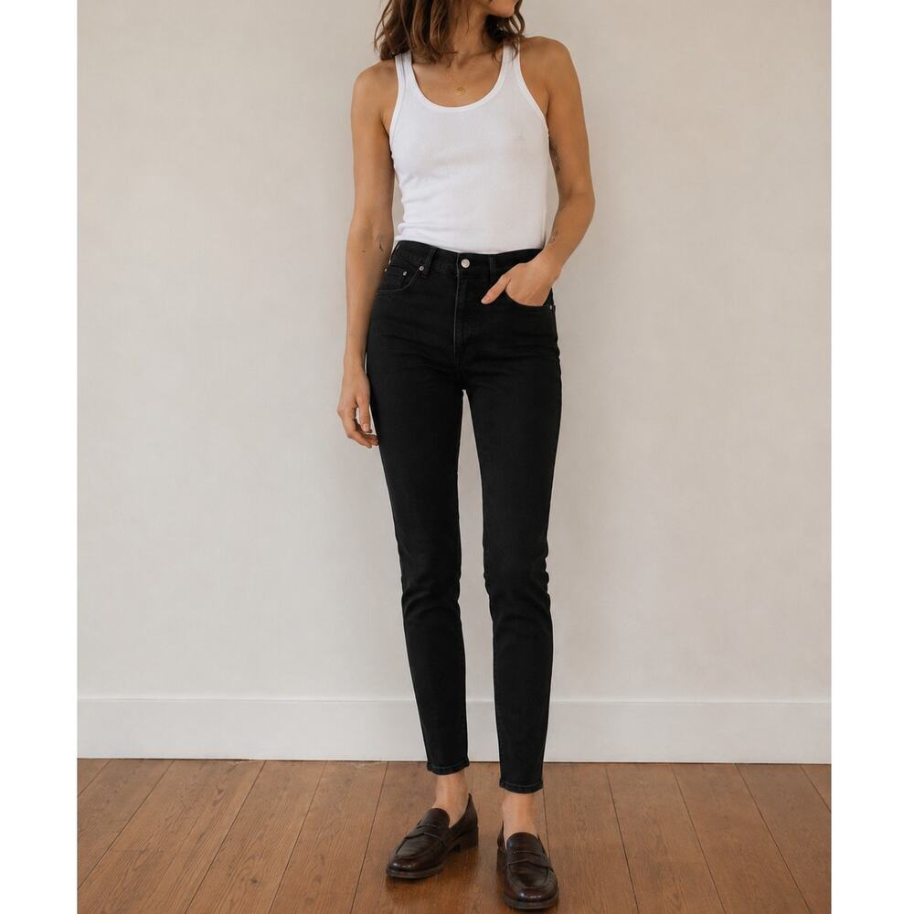 Reformation Harper Ultra High Rise Skinny Jeans Black Pants Size 31